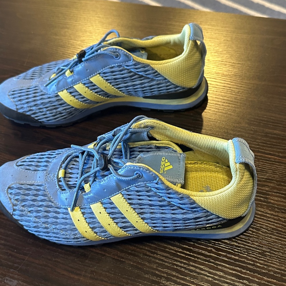 Women's Adidas Blue and Yellow Athletic Shoes - Picture 3 of 8